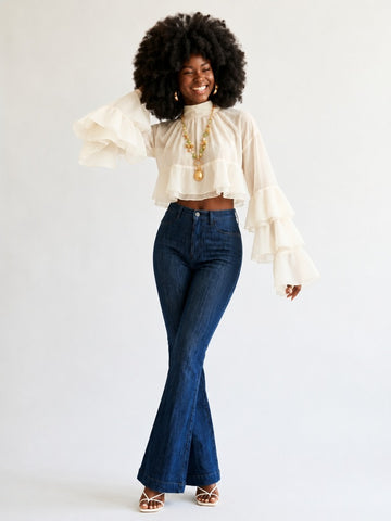 Ethereal Ruffled Chiffon Blouse
