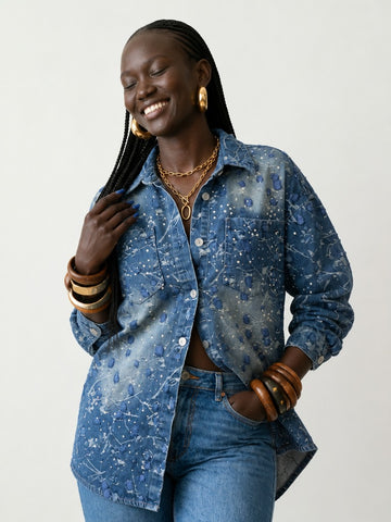 Magnetic Embroidered Loose Blouse
