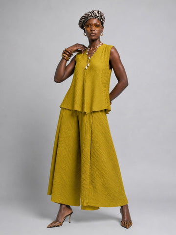 Elegant Pleated Loose Two-Piece Set