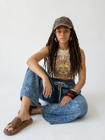 Boundless Printed Denim Wide Leg Jeans