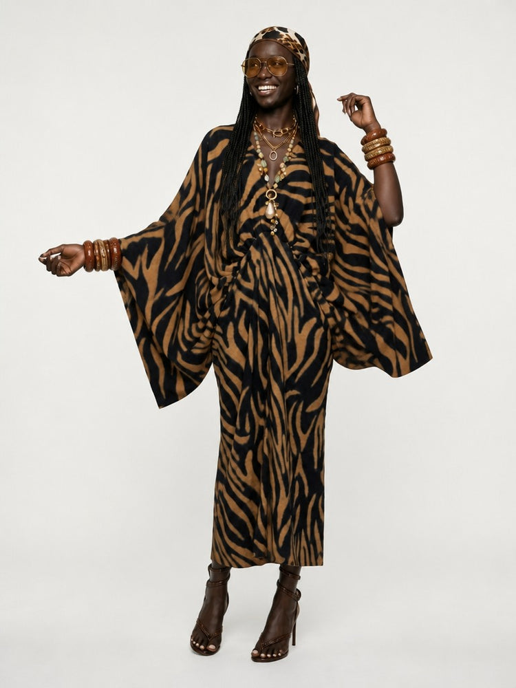 Wild Heart Zebra Print Maxi Dress