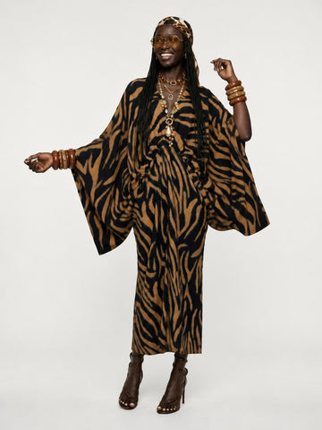 Wild Heart Zebra Print Maxi Dress