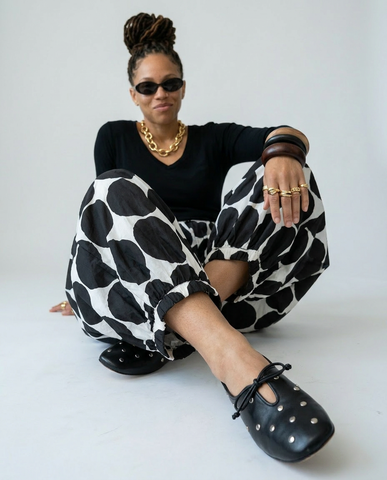 Vibrant Polka Dot Wide Leg Trousers