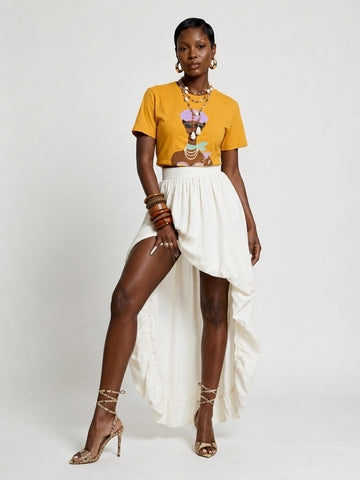 Free Spirit White Irregular Maxi Skirt