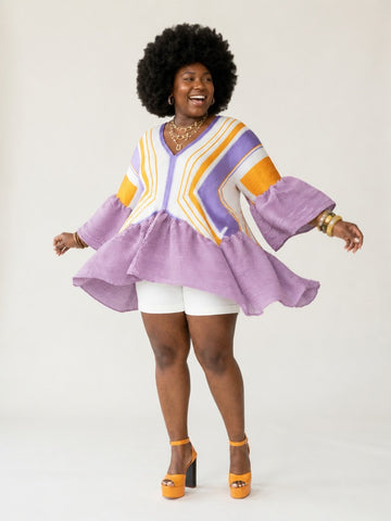 Vibrant Pleated Relaxed Top
