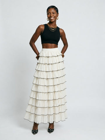 Ethereal Ruffled Tiered Maxi Skirt