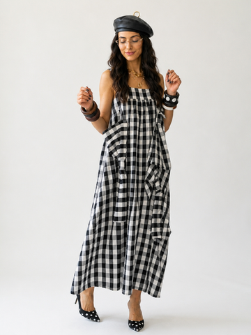 Sovereign Plaid Patchwork Maxi Dress