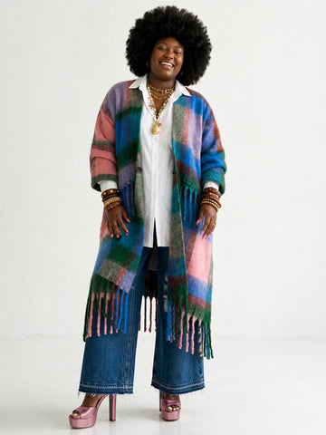 Wild Heart Plaid Tassel Kimono