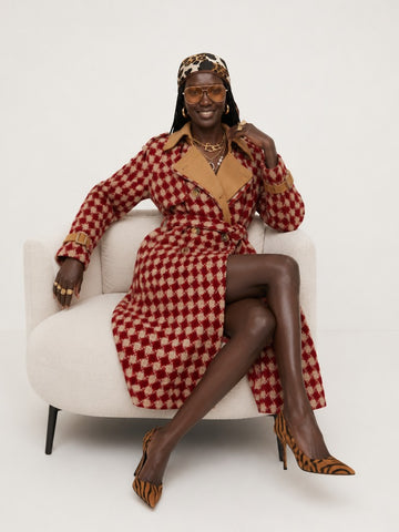 Confident Plaid Woolen Trench Coat