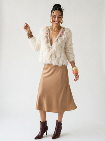 Divine Beaded Floral Ruffle Cardigan