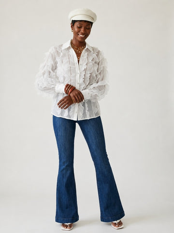 Elegant Ruffled Chiffon Blouse