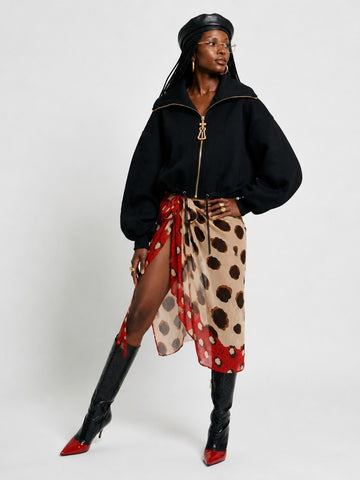 Fearless Gold Zipper Loose Jacket