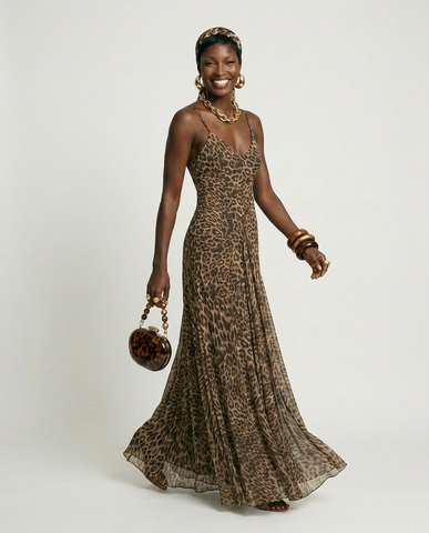 Fierce Leopard Print Maxi Dress
