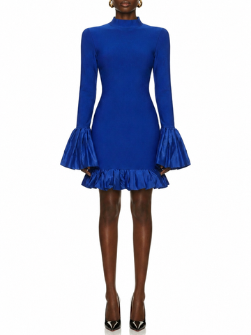 Onyx Ruffle Mini Dress