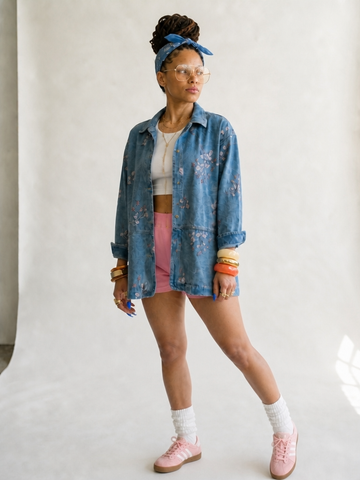 Radiant Sequined Embroidered Denim Jacket