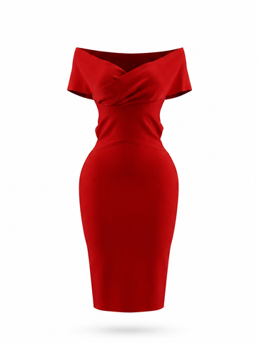 Black Bardot Bandage Dress