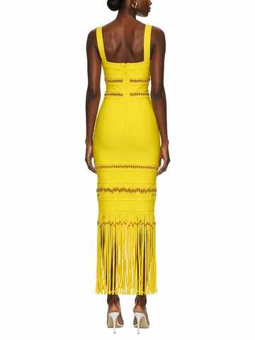 Black Tassel Bandage Dress