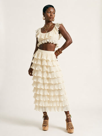 Ethereal Tiered Mesh Maxi Skirt