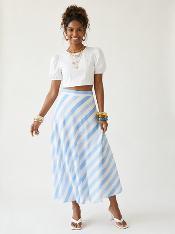 Limitless Striped A-Line Skirt