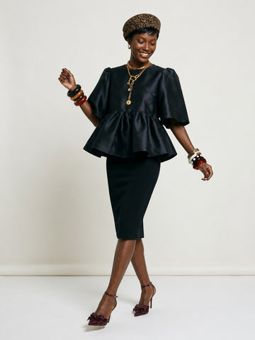 Elegant Ruffled Peplum Blouse