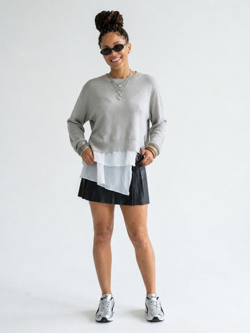 Elegant Ruffled Layered Sweatshirt
