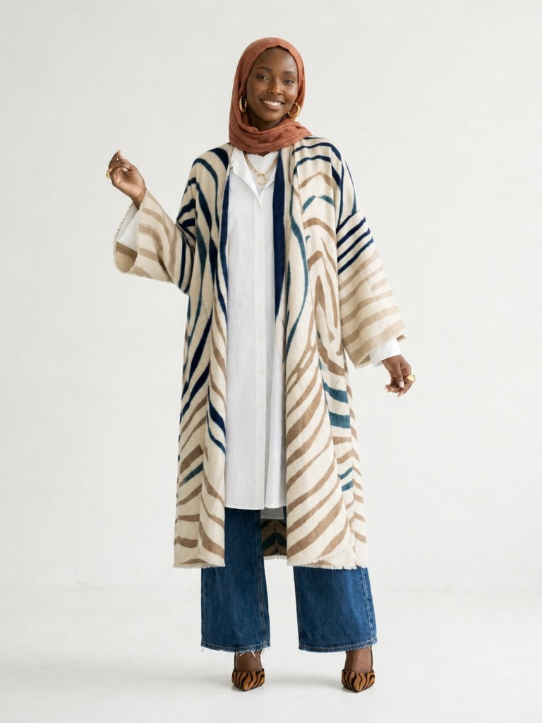 Wild Heart Geometric Print Kimono