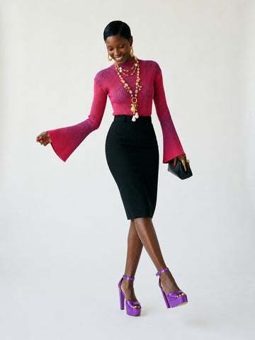 Dynamic Striped Ruffled Sweater