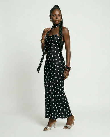 Elegant Polka Dot Maxi Dress