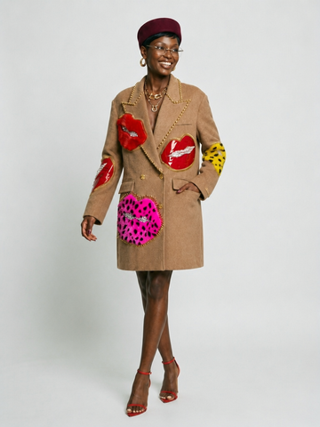 Fierce Embellished Wool Coat