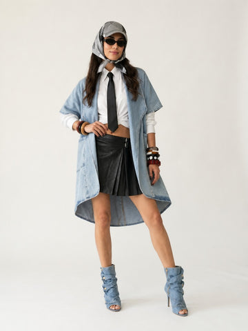 Audacious Oversized Denim Trench
