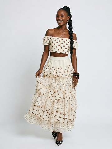 Free Spirit Polka Dot Ruffle Skirt