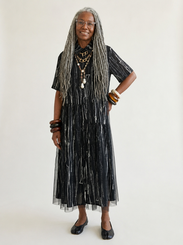 Daring Patchwork Mesh Maxi Dress