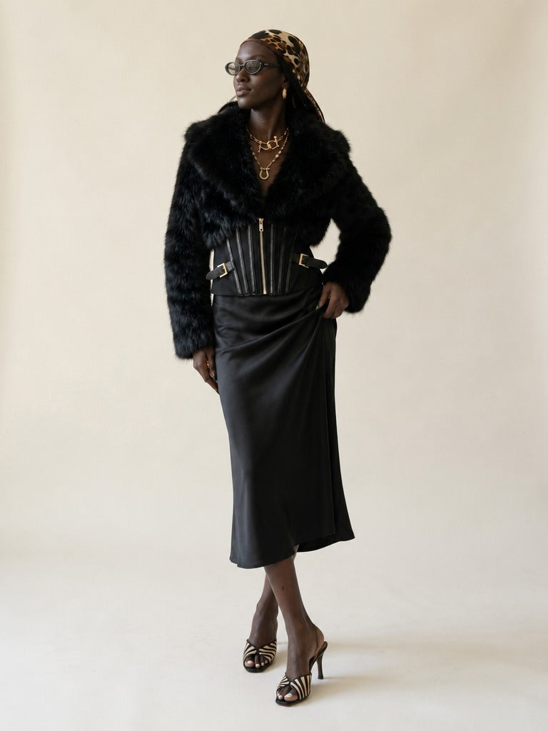 Fierce Faux Fur Cropped Jacket