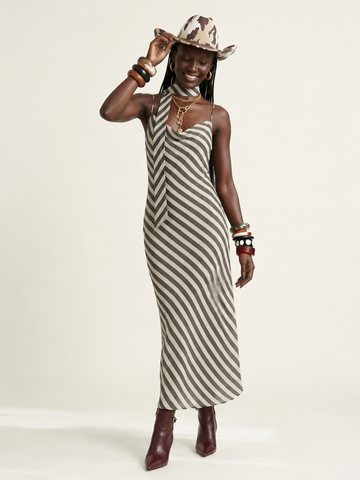 Wanderlust Striped Halter Maxi Dress