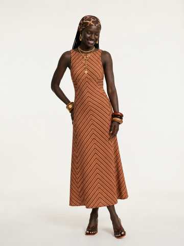 Worthy Striped Backless Maxi Dress
