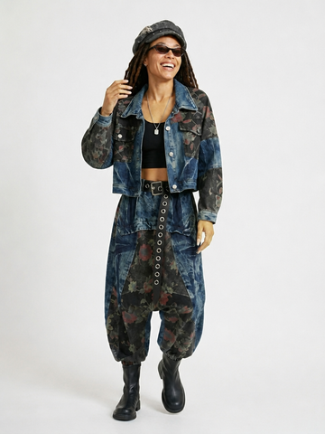Untamed Floral Patchwork Denim Set