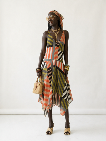 Wild Heart Patchwork Asymmetrical Maxi Dress