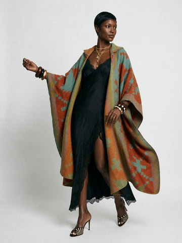 Wanderlust Geometric Hooded Kaftan