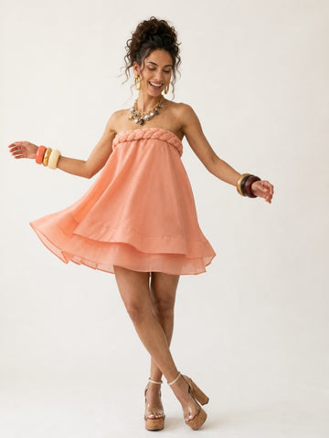 Divine Strapless Braided Mini Dress