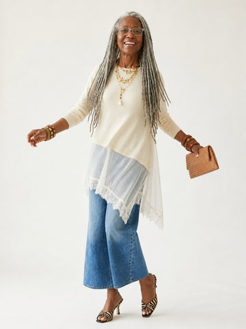 Worthy Lace Irregular T-shirt