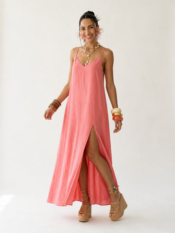 Liberated Flowing Slit Maxi Dress
