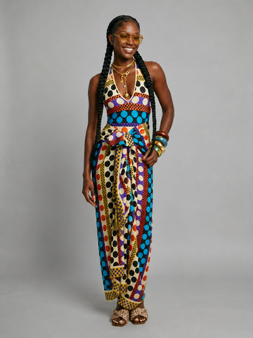 Vibrant Printed Cover Up Maxi Dress
