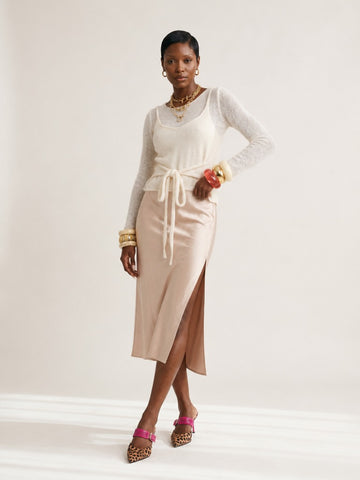Radiant Knitted Tie-Front Pullover
