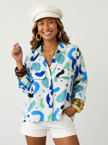 Vivacious Abstract Print Blouse