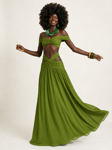 Audacious Halter Cutout Two-Piece Set