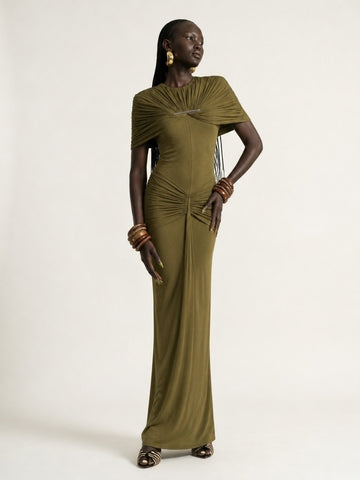 Radiant Pleated Mermaid Maxi Dress