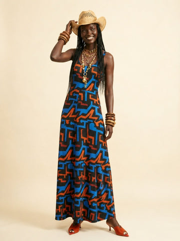 Elegant Silk Blend Maxi Dress