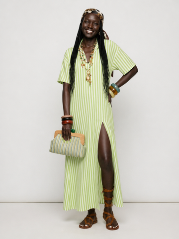 Wanderlust Striped Slit Maxi Dress