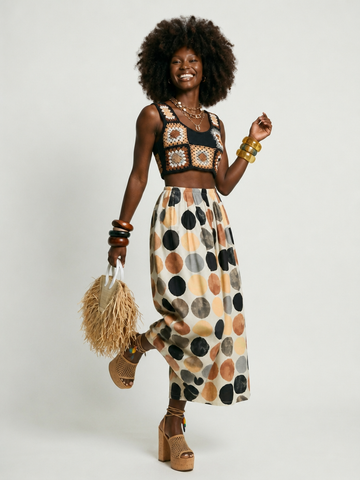Free Spirit Dot Print Wide-Leg Pants