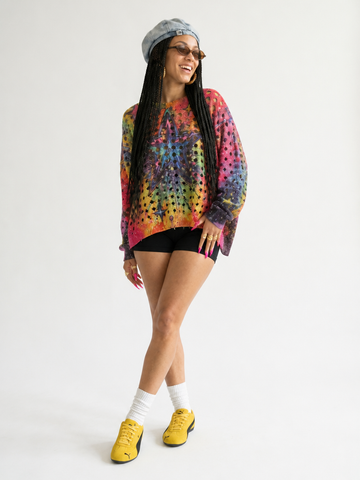 Vibrant Color Block Knit Tee